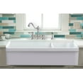 thumbnail image 4 of Whitehaus Collection WHQDB5542-WHITE Farmhaus Fireclay Glencove Large Reversible Fireclay Sink & Small Bowl with Elegant Beveled Front Apron - White, 4 of 4