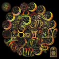 thumbnail image 2 of Juego de pegatinas holográficas del zodiaco, 100 unidades, de vinilo impermeable, 2 of 2