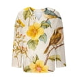 thumbnail image 5 of Njagoc3 Womens Oversized Long Sleeve Shirt, Yellow Flower & Bird Print, Breathable Open Front Blouse, Boho Summer & Fall Festival Top, 5 of 5