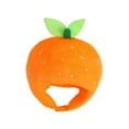 thumbnail image 2 of Gorro de peluche naranja, cálido y divertido, con forma de fruta, para actuaciones en el escenario, bailes de máscaras., 2 of 8