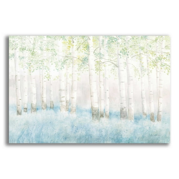 Epic Art 'Soft Birches' by James Wiens, Acrylic Glass Wall Art, 16"x12"