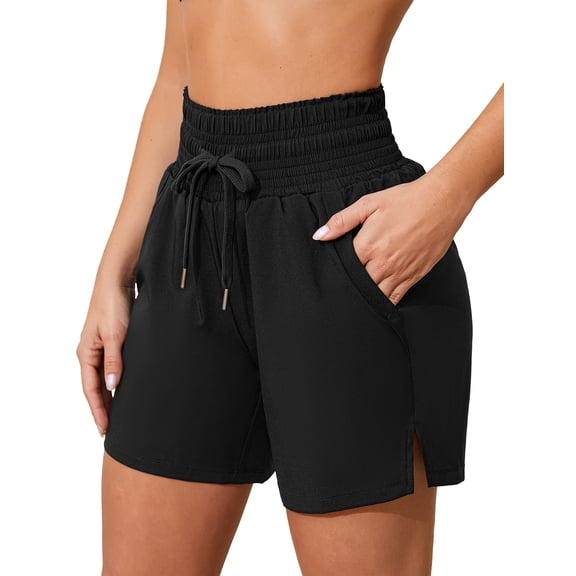 Attraco Women's 6" High Waisted Swim Board Shorts Quick Dry Beach Shorts with Pockets