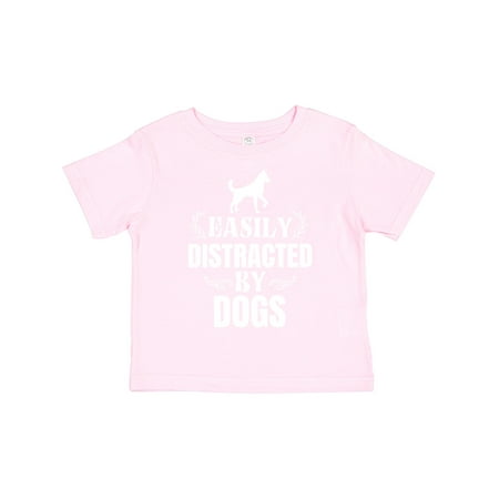 

Inktastic Easily Distracted by Dogs Boys or Girls Toddler T-Shirt