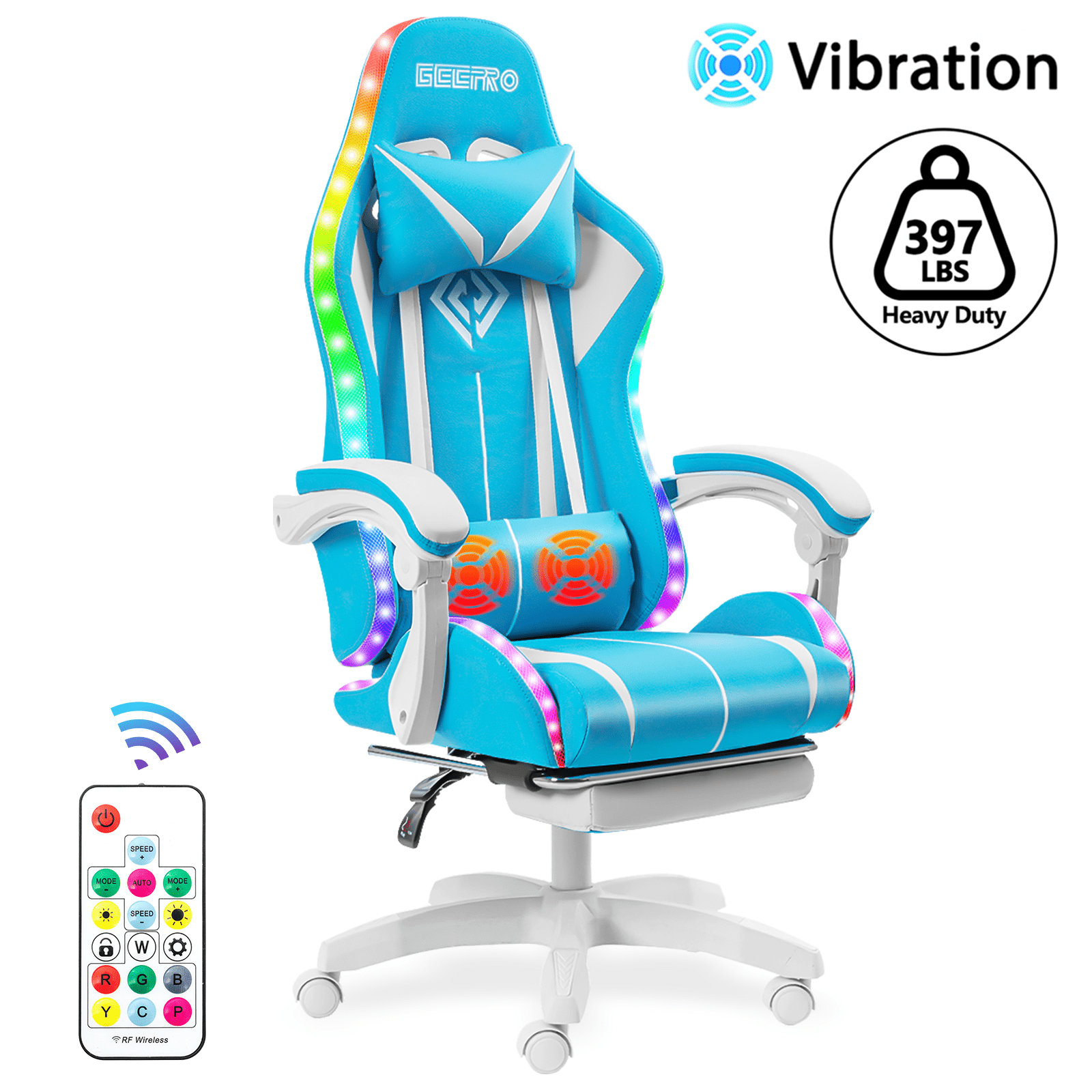 450lbs High Back Gaming Chair with Massage Lumbar Footrest for PC Office in Togo at XOF 430020 Rating 5