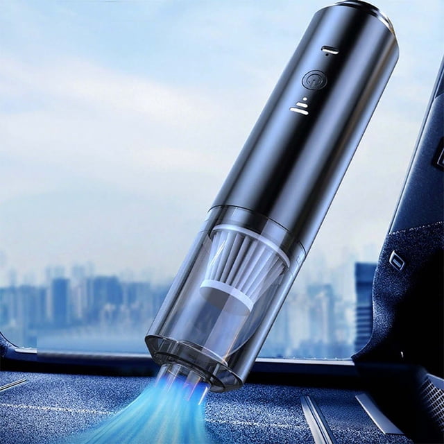 Aspiradora de coche 5500Pa - Mini aspiradora inalámbrica portátil de alta potencia para coche y hogar - Motor de 45W con filtro lavable y accesorios - Negro o blanco
