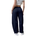 thumbnail image 5 of GILIGEGE Women's Barrel Leg Sweatpant Drawstring Elastic Waisted Wide Leg Pants Casual Cotton Palazzo Baggy Gym Trousers Drawstring Sweat Pants with Pockets Casual Loose Sweat Pants Lounge Pant, 5 of 8