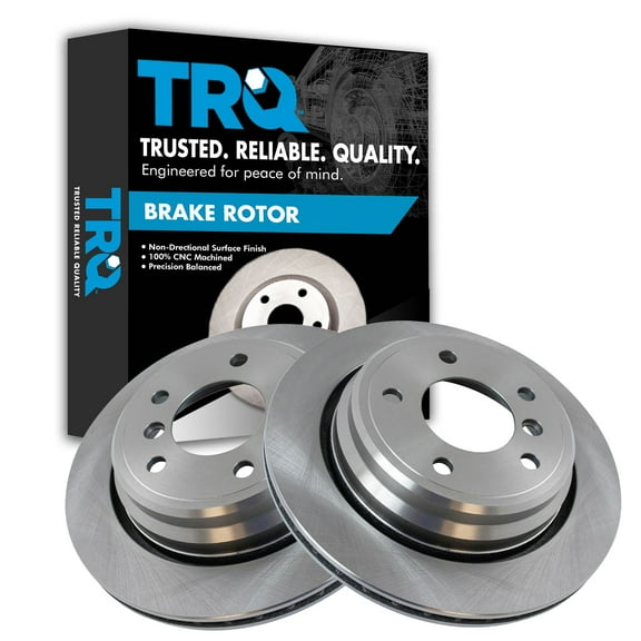 TRQ Rear Brake Rotors Set Vented Fits Select 2001-2003 BMW 525i 1997-2000 528i 530i 1997-2003 540i