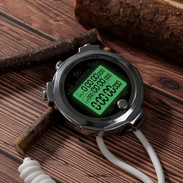 Stopwatch Metal Stopwatch Timer with Backlit Multi Lap Memory Digital ...
