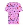 thumbnail image 5 of Taylonsss Summer Tops For Women Vacation Trendy V Neck Short Sleeve Shirts Casual Loose Spring Vintage Floral Print Comfy Tunic Clothes, 5 of 5