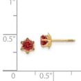 thumbnail image 3 of Finest Gold 14K Yellow Gold Madi K 4 mm Synthetic Ruby July Screwback Earrings, 3 of 3
