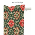 thumbnail image 5 of Geometric Linen Curtain Valance for Bedroom/Bathroom/Kitchen/Office/Living/Dining Room Window,Abstract Red Floral Retro Morocco Plaid Pocket Topper Drapes Decorative Cafe Drapery Panel 42"x18", 5 of 6