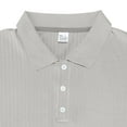 thumbnail image 4 of AHTJRT Men's Casual Knit Short Sleeve Golf T-Shirts Textured Slim Fit Button-Down Pullover Shirts Gray 3XL, 4 of 8