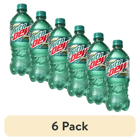 (6 pack) Mountain Dew Baja Blast Tropical Lime & Citrus Soda Pop, 20 fl oz, Bottle