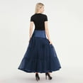 thumbnail image 4 of Sngxgn Womens Midi Skirt A Line Summer Flared Solid Skirts Casual Elegant(Navy,One Size), 4 of 6