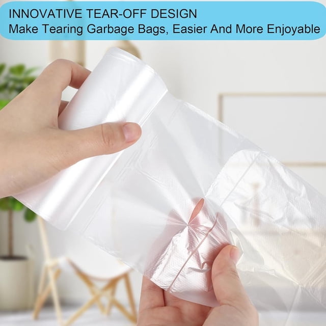 EIGTHTAIL Small Trash Bags Disposable Mini Garbage Plastic Bags High Density Thin Lightweight For Office Home Hospital Wastebaskets 30 Counts Clear Trash Bags