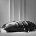 thumbnail image 4 of Cloud Fino Silk Satin Sheet Set- 6 Piece Sheet Set- Twin Size Sheet Set- Rich Quality 20" Deep Pocket Sheets- Luxury Hotel Bed Sheets- Dark Grey, 4 of 6