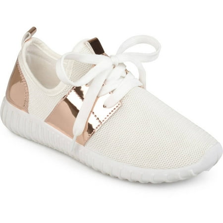 Womens Tennis Apparel - Brinley Co. Women's Metallic Fabric Lightweight Breathable Sneakers