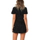 thumbnail image 3 of Vestido estampado de manga corta de verano para mujer Vestidos cortos casuales con cuello en V Adepaton  WRMH-1445-2, 3 of 5