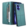 thumbnail image 4 of Compatible WIth iPhone 16 Wallet Case,Magnetic Closure,Flip Folding Kickstand,With Card Slots,[RFID Blocking],With Shoulder Strap&Lanyard,PU Leather+TPU Shockproof Anti-fall Phone Case,Green, 4 of 9
