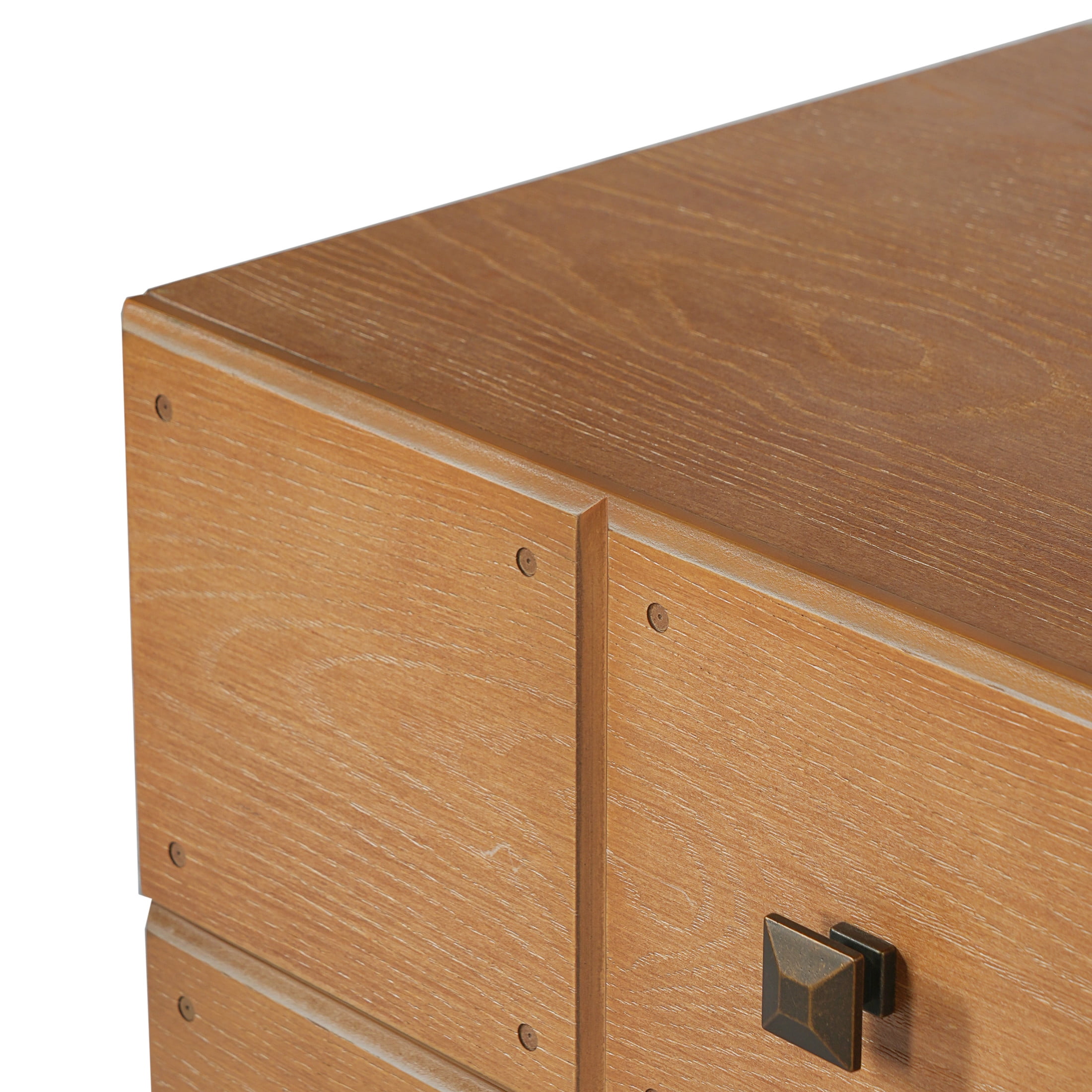 Christopher Knight Home Mid-Century Wood Nightstand with 2 Drawers, Fluted Pedestal, Brown, Set of 2