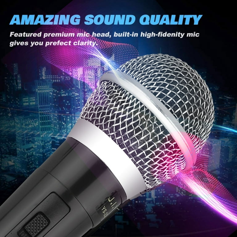 5 Core Karaoke Microphone Dynamic Vocal Handheld Mic Cardioid  Unidirectional Microfono w On and Off Switch Includes XLR Audio Cable Mic  Holder -PM 816 2PCS 