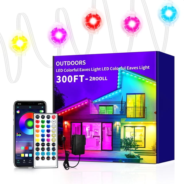 Cadena de luces Yocrostar 91m RGB IP67 impermeable para exteriores