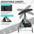 thumbnail image 4 of AECOJOY 3 Person Steel Outdoor Patio Canopy Adjustable Steel Porch Swing Chair with Cover, Black, 4 of 9