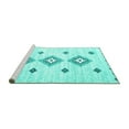 thumbnail image 2 of Ahgly Company Machine Washable Indoor Rectangle Abstract Turquoise Blue Contemporary Area Rugs, 7' x 9', 2 of 4