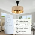 thumbnail image 4 of Bella Depot 6-Light Bohemian Hand-Woven Caged Ceiling Fan with Dimmable Light and Remote Control, 3-Speed Rustic Chandelier, 4 of 10