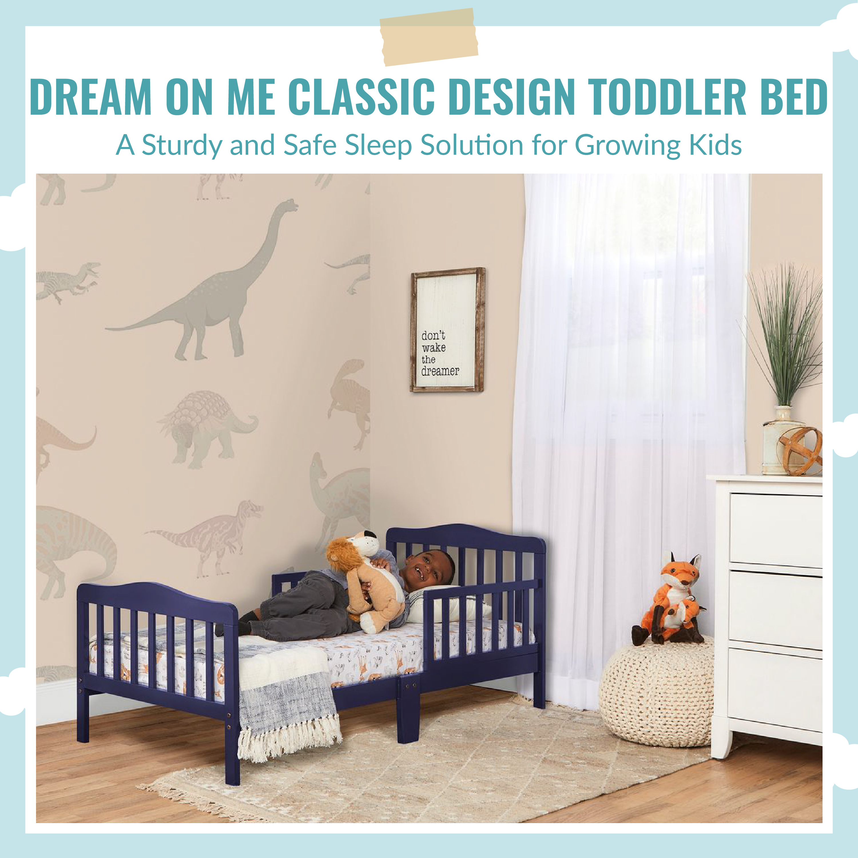 Dream On Me Classic Design Toddler Bed, Navy - image 2 of 20