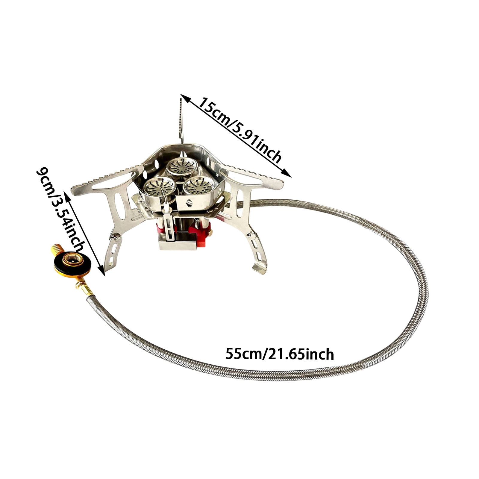 Portable Gas Camping Stove - Lightweight Windproof Backpacking Stove with Piezo Ignition & Adapter, for Outdoor Cooking While Hiking, Camping or Picnics