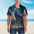 thumbnail image 4 of Lsque Lonely Night Sky Wolf pattern Hawaiian Shirt for Men, Unisex Summer Beach Casual Short Sleeve Button Down Shirts-3X-Large, 4 of 9