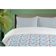 thumbnail image 4 of Ambesonne Flamingo Duvet Cover Sets, Long-Legged Exotic Animals, 2-Queen, Salmon Pale Blue, 4 of 7