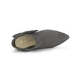 thumbnail image 5 of BLISSFUL STEP Women's Zip Pointed Toe Stiletto Bow Heels Ankle Boots Grey 7.5, 5 of 8