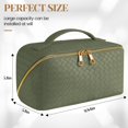 thumbnail image 4 of Bolsa de viaje para cosméticos de gran capacidad: bolsa de maquillaje, bolsa de cosméticos impermeable de cuero PU (verde), 4 of 4
