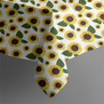 thumbnail image 4 of White Sunflower Pattern Rectangle Tablecloth 60"x120",Waterproof Polyester Rectangle Table Cloth, Wipeable Spillproof Polyester Tablecloth for Dining, Camping, Indoor and Outdoor, 4 of 6