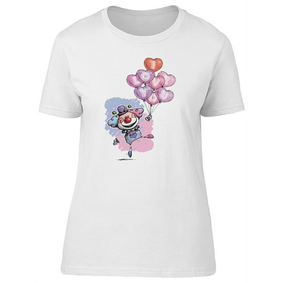 Balloons Saying I Love You Clown Tee Women's -Image by Shutterstock