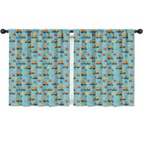 Blackout Kids Curtains,Cartoon Construction Vehicles Road Signs Childrens Insulated Curtains Set Of 2,Bedroom Essentials,Toddler Room Decor 52"x63"
