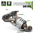 thumbnail image 3 of Magshion Catalytic Converter Exhaust Manifold with Heat Shield For 2001-2005 Honda Civic, Fits CX DX HX LX VX Models with 1.7L Engine, 3 of 10