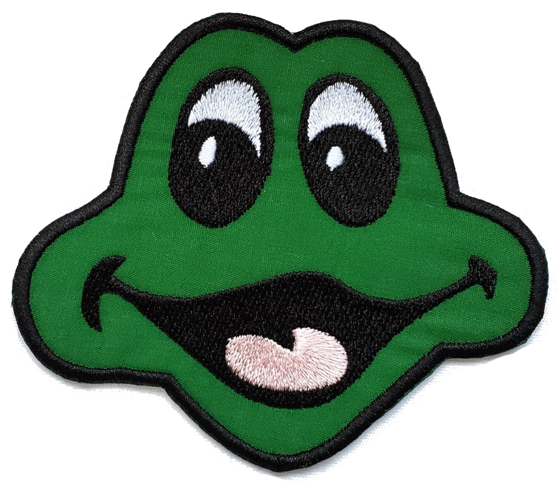 Download Cute Green Frog Face Embroidered Iron On Patch - Walmart ...