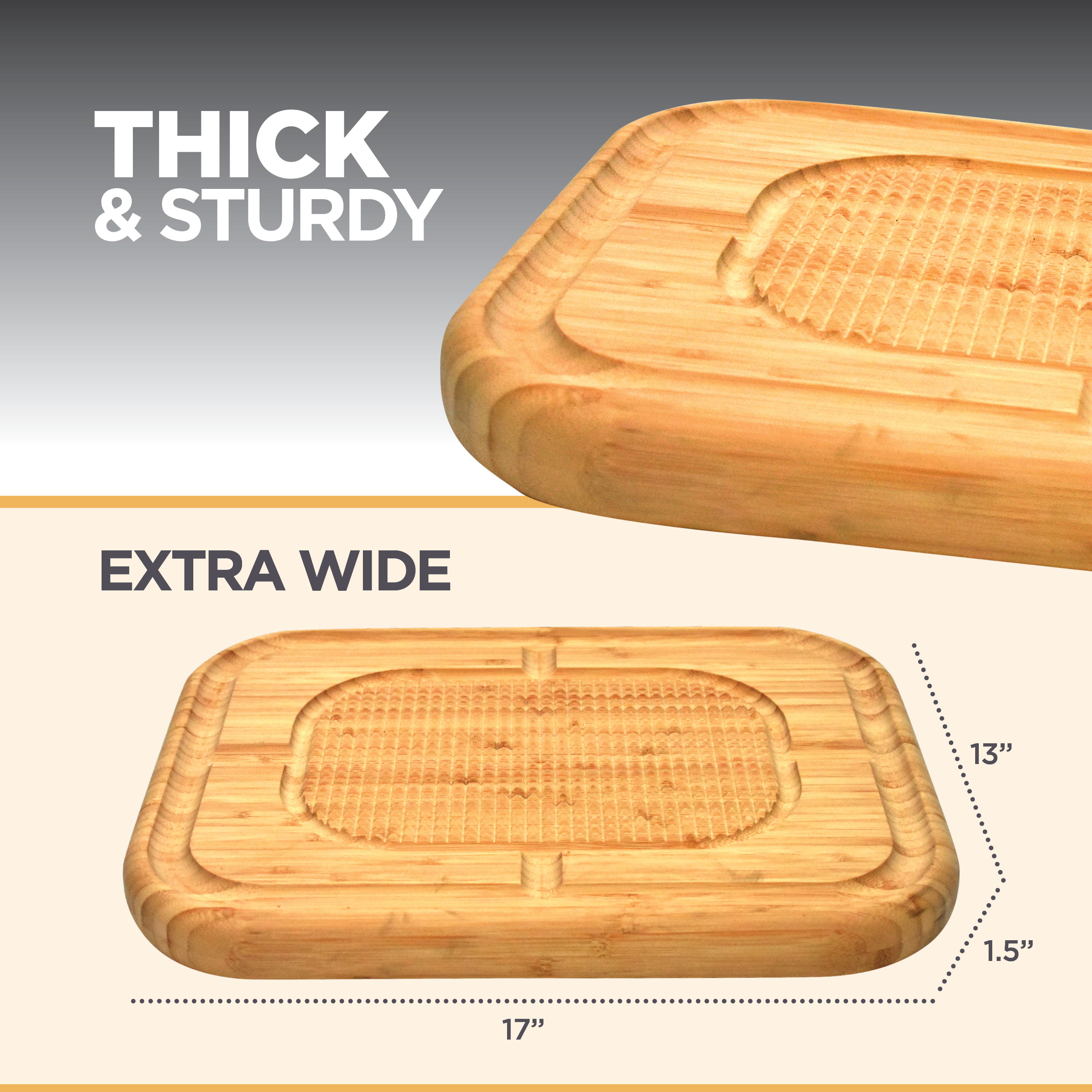Extra Large Cutting Board for Kitchen, BEZIA 23 x 18 Thick Chopping  Butcher Block with Juice Groove, 100% Natural Bamboo Cheese Charcuterie  Carving