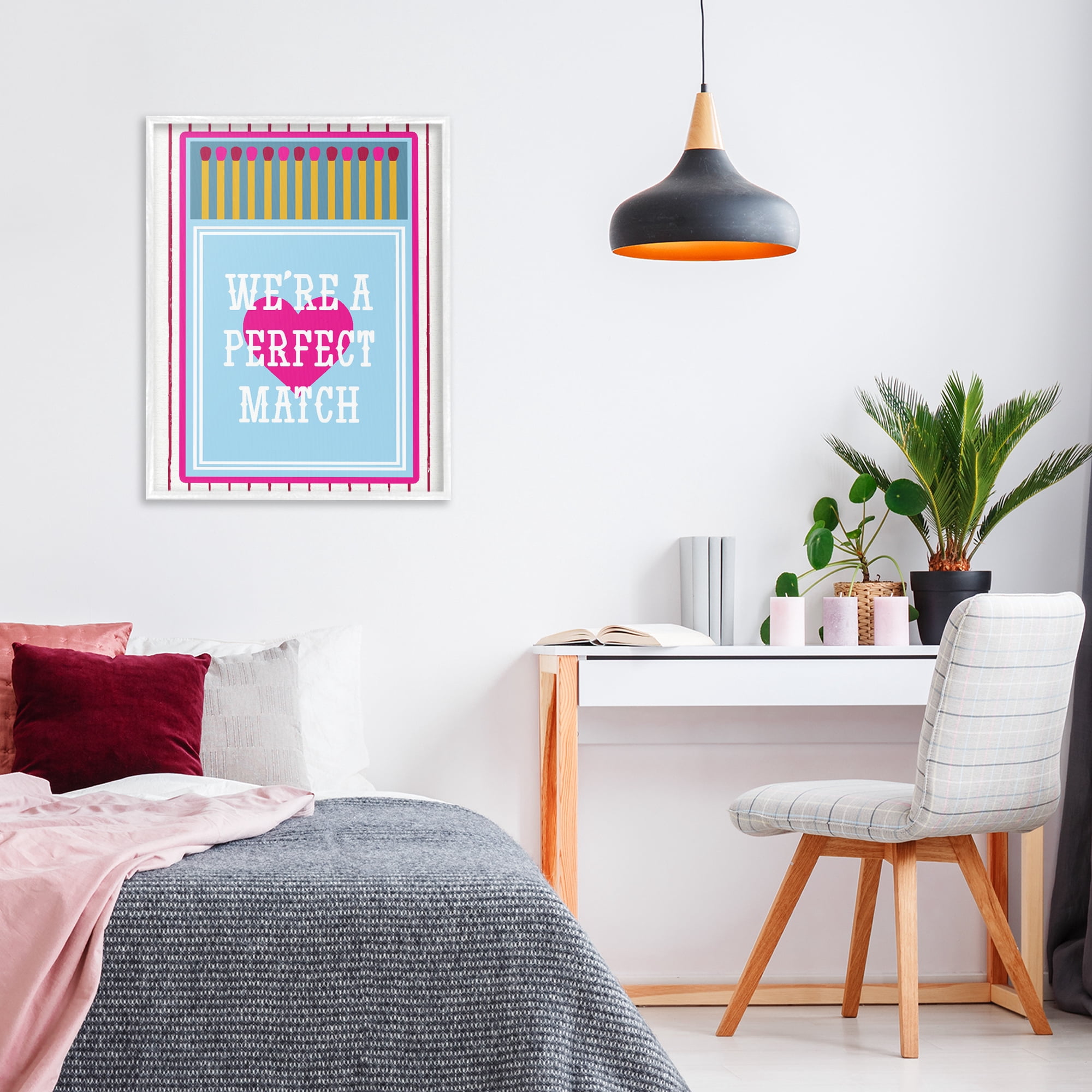 Stupell Industries We're A Perfect Match White Framed Giclee Art, design by Lil' Rue