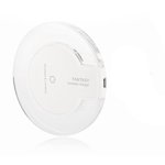 TFixol Compact White QI Wireless Charger Pad with Fast Charging, Over-Temperature Protection, and Anti-Slip Design for Smartphones