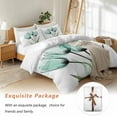 thumbnail image 7 of Teal Floral Bedding Duvet Cover Set Twin Size 4 Pieces Teal Tulips Green Leaf Watercolor Plant Bedding Set with Zipper Closure, 1 Comforter Cover 68x86 Inches 1 Flat Sheet & 2 Pillow Cases, 7 of 7