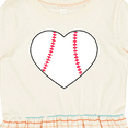 thumbnail image 4 of Inktastic Heart Shaped Baseball Girls Toddler Dress, 4 of 5