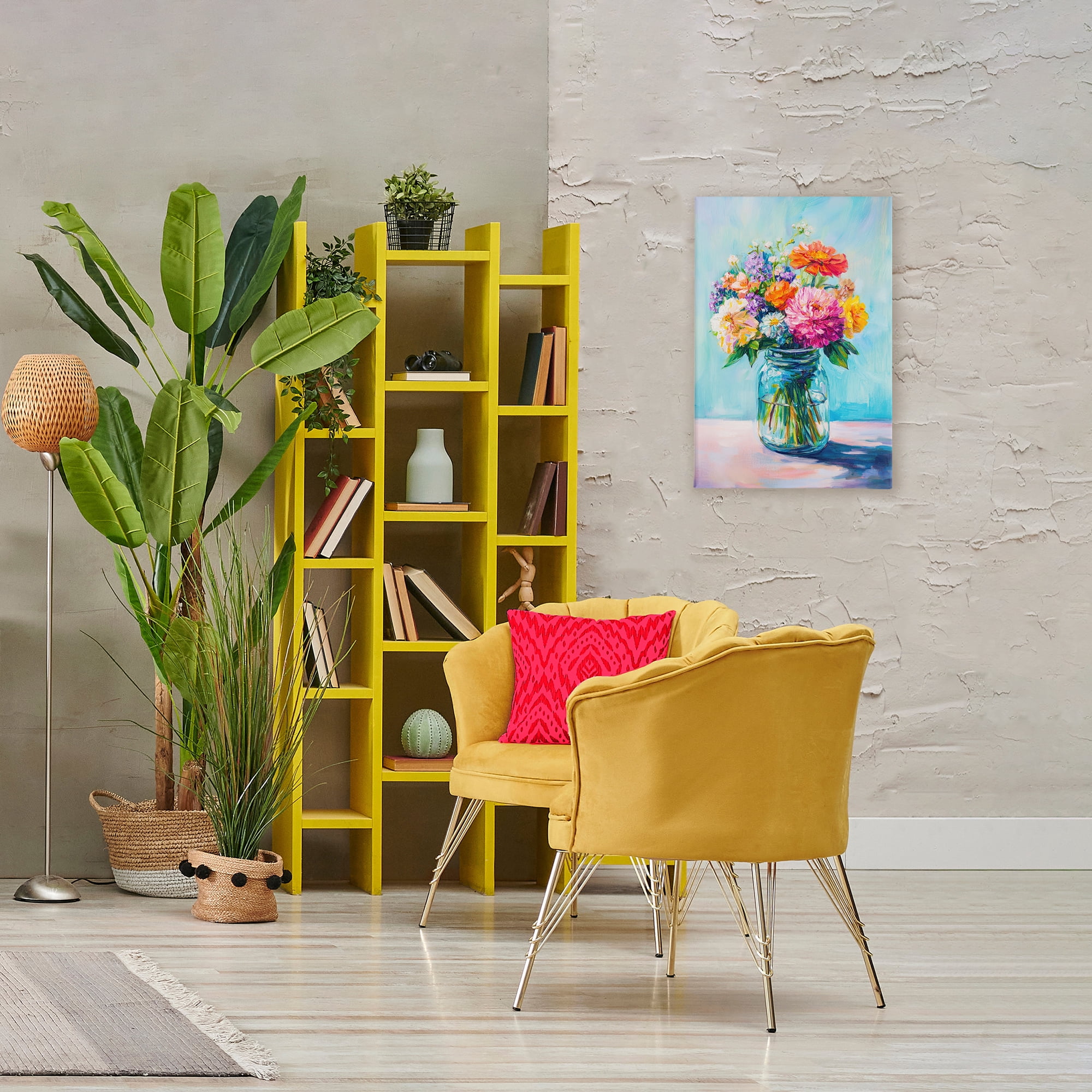 Stupell Industries Vibrant Country Jar Bouquet Canvas Wall Art, design by Petal Prints Design