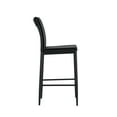 thumbnail image 3 of 25 Inch Leather Counter Height Chair, Dining Chair with Black Metal Legs, Simple Bar Stool Upholstered Dining Chairs, Accent Desk Chair Dining Room, Kitchen, Vanity, Living Room(Black,Set of 6), 3 of 10