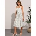 thumbnail image 4 of DARING DIVA Women's Halter Sleeveless Lace Up Floral Midi Dresses M White Blue, 4 of 6