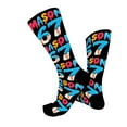 thumbnail image 5 of PuSpu 67 Funny Christmas Polyester, Spandex Socks, Festive Holiday Long Socks for Adults, Multicolor, 5 of 6