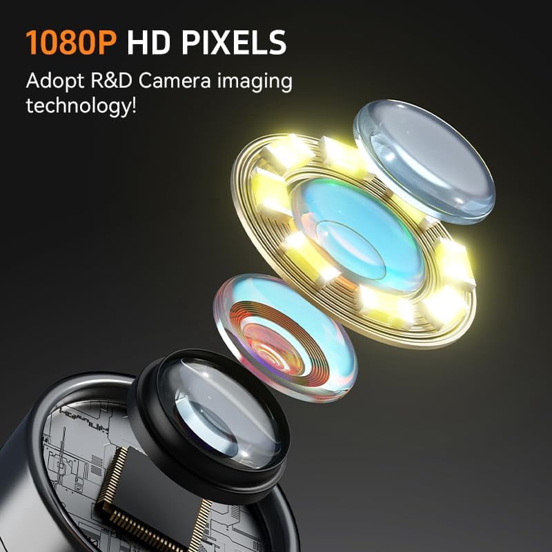 Borescope Endoscope Camera with Light, IP67 Waterproof Endoscope with 5" Screen, 1080P HD Inspection Camera, Borescope Camera with Light, 16.5ft Flexible Endoscope Camera, Gadgets for Men